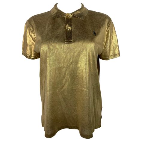 metallic fabric polos|Lauren Ralph Lauren Metallic Jersey Polo Shirt .